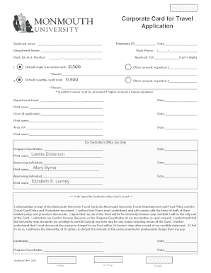 Corporate Card for Travel Application