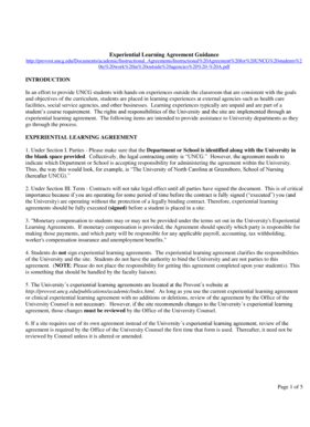 Experiential Learning Agreement
