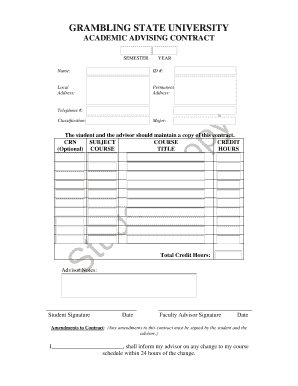 Academic Advising Contract