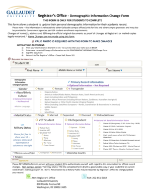 Demographic Information Change Form
