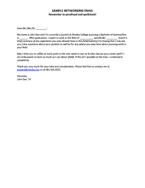 Networking Email Template