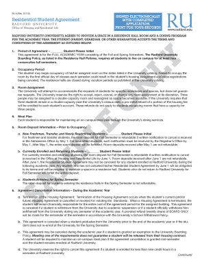 Radford University Residential Student Agreement