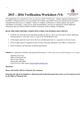 2015-2016 Verification Worksheet (V4)
