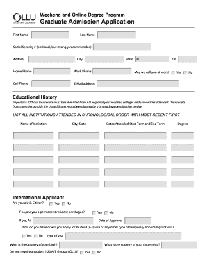 Graduate Admission Application