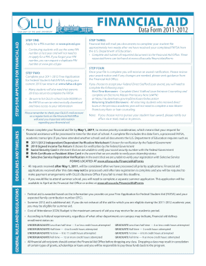 Financial Aid Data Form 2011-2012