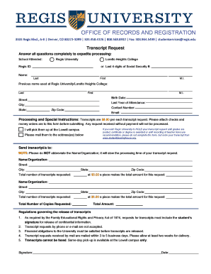 Transcript Request Form
