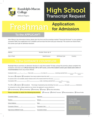 High School Transcript Request Form