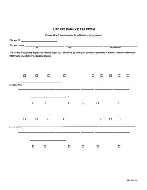 Update Family Data Form