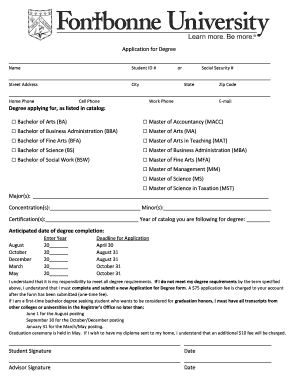 Application for Degree
