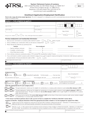 Teachers' Retirement System of Louisiana Enrollment Application