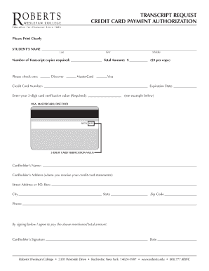 Transcript Request Payment Authorization