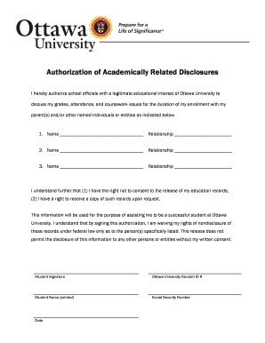 Authorization of Academically Related Disclosures