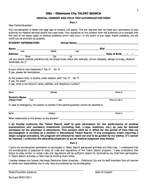 Medical Consent and Field Trip Authorization Form