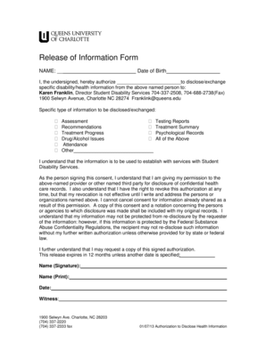Release of Information Form