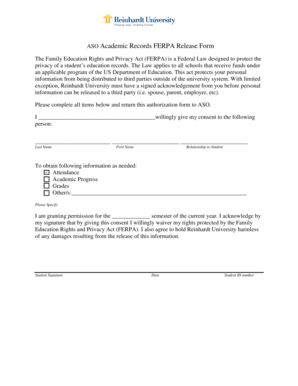 FERPA Release Form