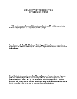 Georgia Child Support Modification Petition