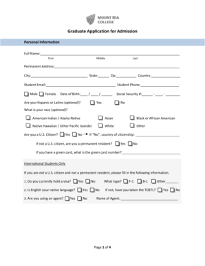 Graduate Application for Admission
