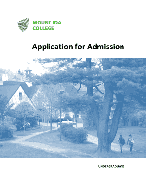 Mount Ida College Undergraduate Application Form