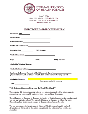 Credit/Debit Card Processing Form