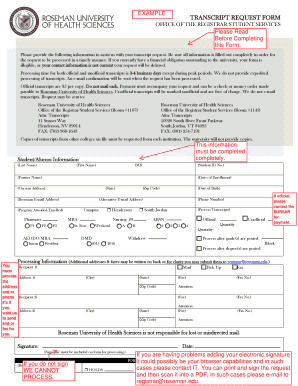 Transcript Request Form