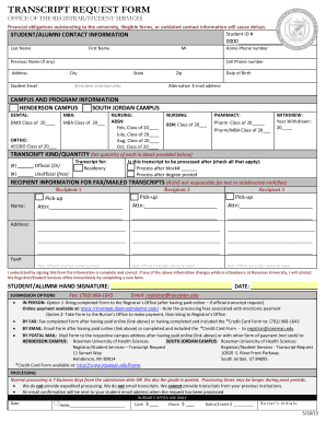 Transcript Request Form