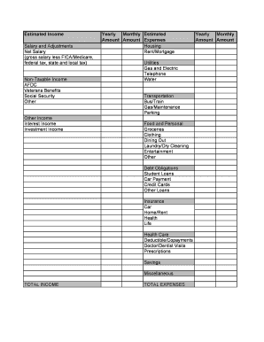 Monthly Budget Template
