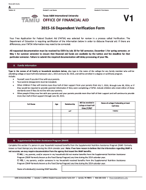 2015-16 Dependent Verification Form
