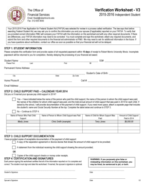 Verification Worksheet - V3