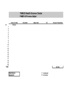 FAMIS A/R Invoice Adjust