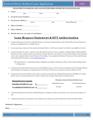 Federal Direct Stafford Loan Application