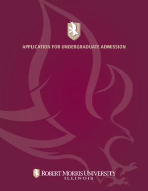 Robert Morris University Undergraduate Admission Application