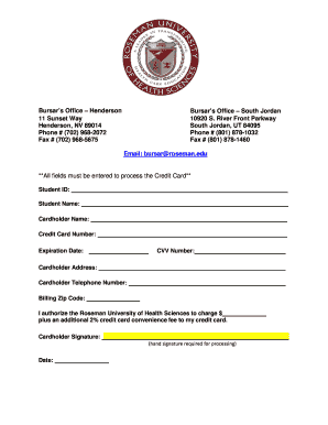 Credit Card Payment Authorization Form