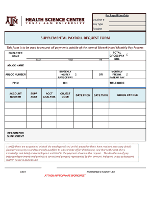 Supplemental Payroll Request Form