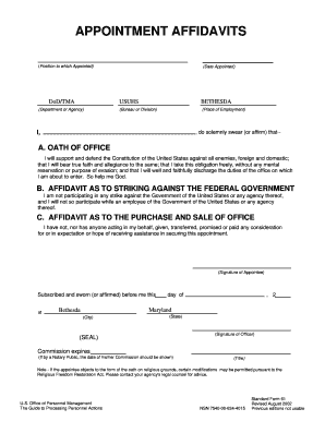 Appointment Affidavits