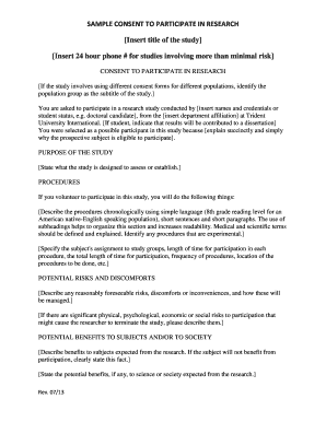 Research Participant Consent Form