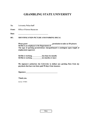 University Employee ID and Parking Permit Authorization