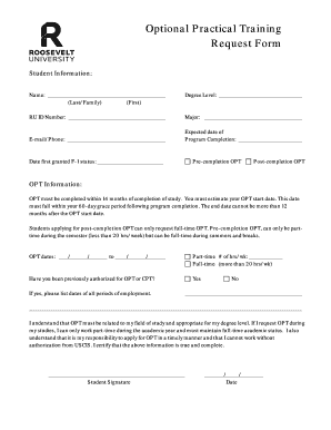 OPT Request Form