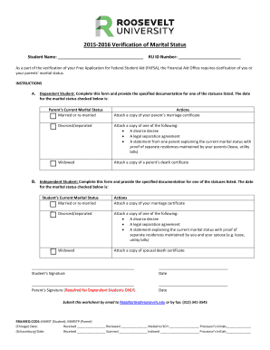 Verification of Marital Status Form