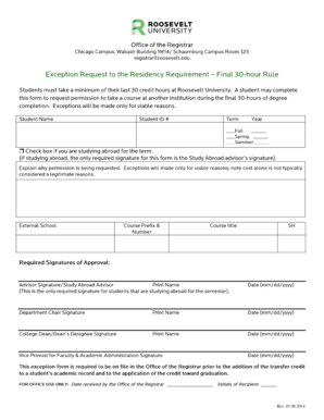 Student Document Receipt Form