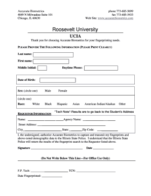 Fingerprinting Authorization Form