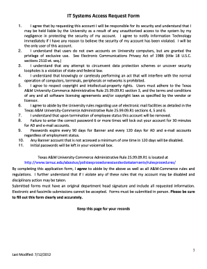 IT Systems Access Request Form