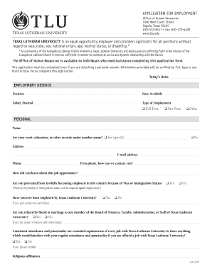 Employment Application Form