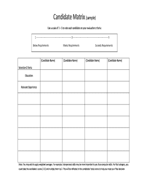 Candidate Evaluation Matrix