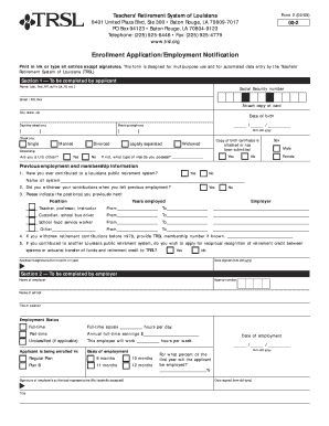 Teachers' Retirement System of Louisiana Form 2
