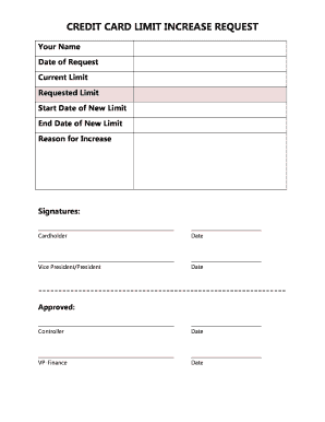 Credit Card Limit Increase Request