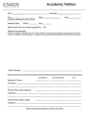 Academic Petition Form