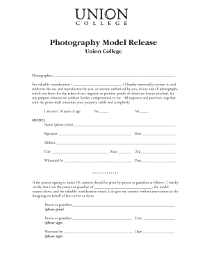 Photography Model Release Form
