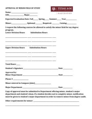 Approval of Minor Field of Study