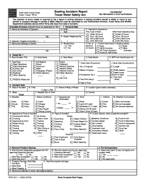 Texas Boating Accident Report