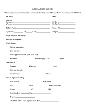Clinical History Form